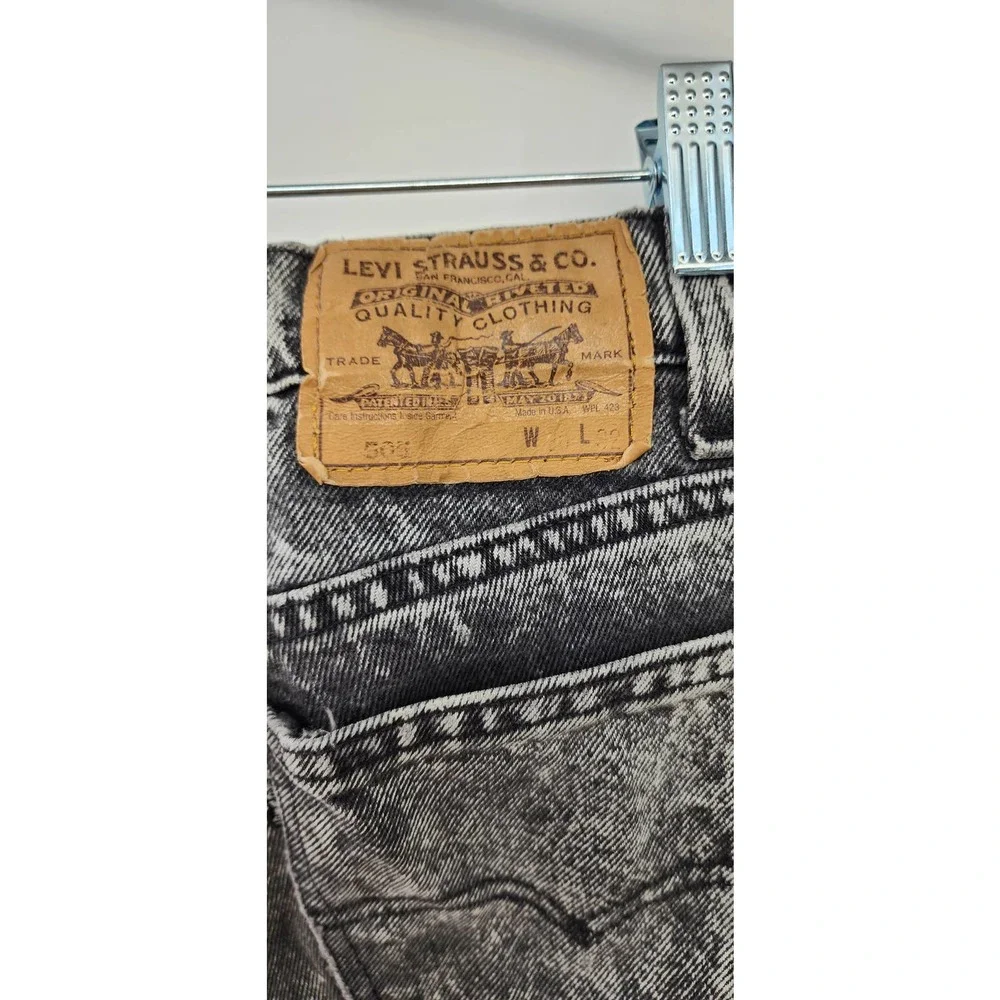 Vintage Levis 505 Made In U.S.A. Late 80's Black Wash Straight Leg Jeans 30 X 32